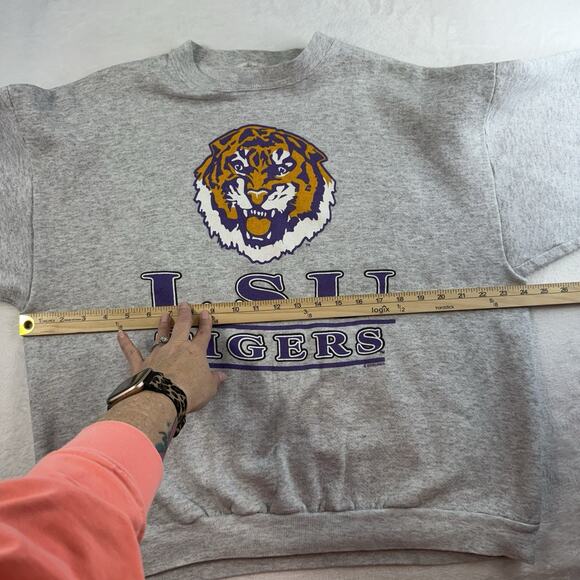Vintage Mens XL 90s LSU Tigers Sweatshirt Crew Neck Pullover College Football - Picture 6 of 9